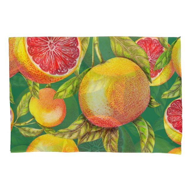 Handgezeichnete Grapefruits Nahtloses Muster Kissenbezug (Vorderseite)