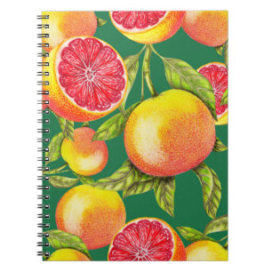 Handgezeichnete Grapefruits Nahtloses Muster Notizblock