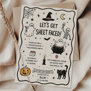 Handgezeichnete Halloween-Party 'Let's Get Sheet F Einladung