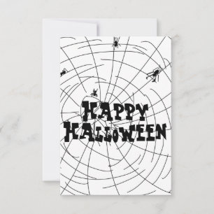 Handgezeichnete Halloween-Spinnennetze Karte
