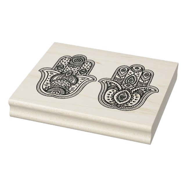Handgezeichnete Hamsa mit Ornamenten Gummistempel (Stempel)