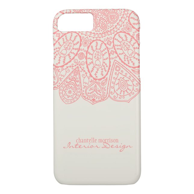 Handgezeichnete Henna-Muster Design Business Case-Mate iPhone Hülle (Rückseite)
