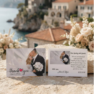 Handgezeichnete Herz Foto-Überlagerungsskizze Dankeskarte