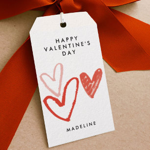 Handgezeichnete Herzen Geschenkanhänger