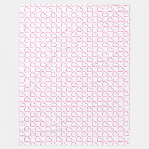 Handgezeichnete Herzen gestalten rosa auf weiß Fleecedecke