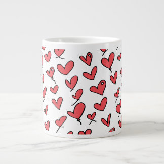 Handgezeichnete Herzen Jumbo-Tasse