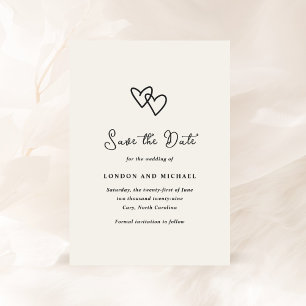 Handgezeichnete Herzen Kritzelei Moderne Hochzeit Save The Date