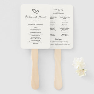 Handgezeichnete Herzen Kritzelmoderne Hochzeitspro Fächer