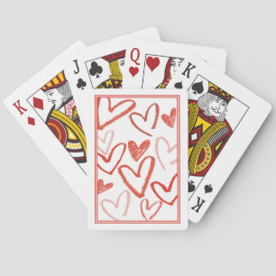 Handgezeichnete Herzen spielen Karten Spielkarten