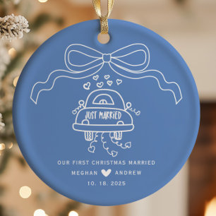Handgezeichnete Hochzeit Keramik Ornament