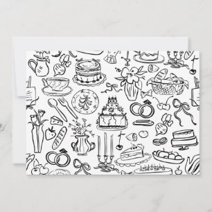 handgezeichnete Hochzeits-Ehe vegan vegetarisch Einladung