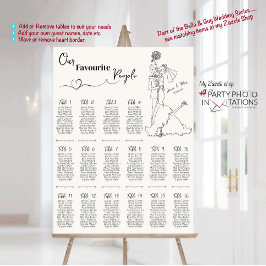 handgezeichnete Hochzeitstabelle Poster