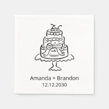 handgezeichnete Hochzeitstorte