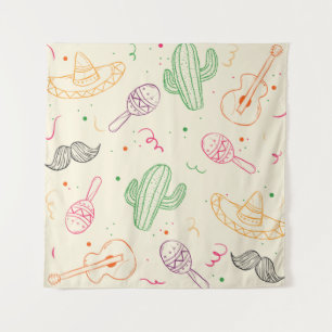 Handgezeichnete Illustration des Cinco de Mayo Day Wandteppich