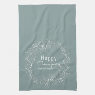 Handgezeichnete Illustration eines Thanksgiving-Ei Geschirrtuch