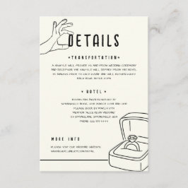 Handgezeichnete Illustration Minimalistische Hochz Begleitkarte