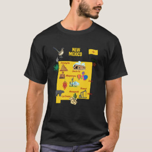 Handgezeichnete Illustration von New Mexico Map To T-Shirt