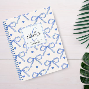 Handgezeichnete Illustrationen Blaue Kokette Schle Notizbuch