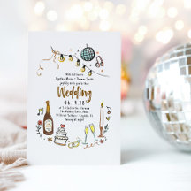 Handgezeichnete Illustrationen Doodles Funky Weddi