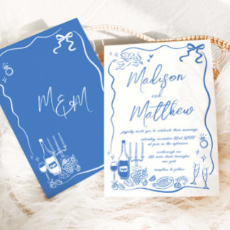 Handgezeichnete Illustrationen Doodles Hochzeit Einladung