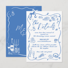 Handgezeichnete Illustrationen Doodles Hochzeitsde Begleitkarte