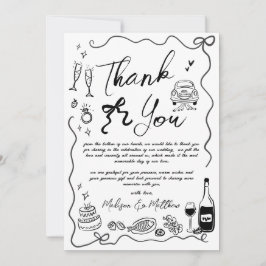 Handgezeichnete Illustrationen Quirky Doodles Hoch Dankeskarte