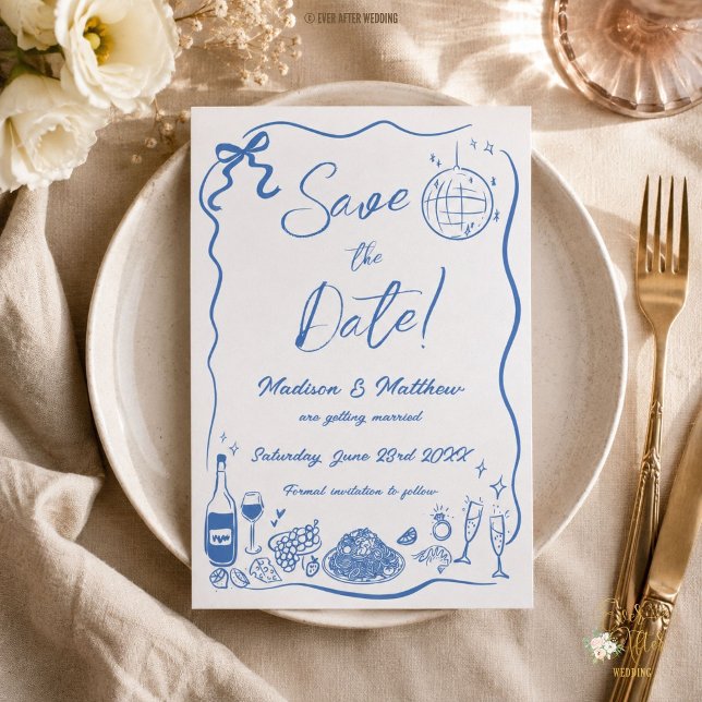 Handgezeichnete Illustrationen Scribble Doodles Ho Save The Date (Von Creator hochgeladen)