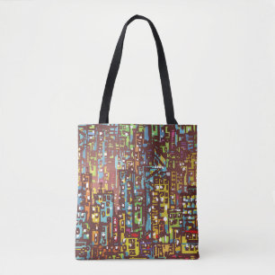 Handgezeichnete Illustrationskunst, Straße, Stadt, Tasche