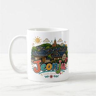 Handgezeichnete Jeonju Südkorea Reise Kunst Landma Kaffeetasse