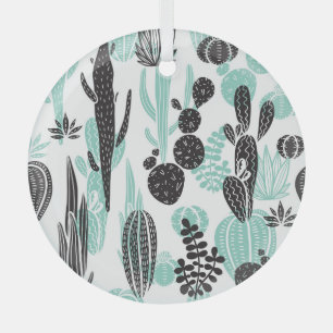 Handgezeichnete Kakteen: Doodle nahtlos Ornament Aus Glas