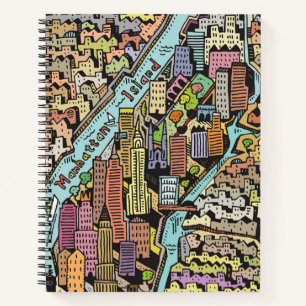 Handgezeichnete Karte von New York City Notizbuch
