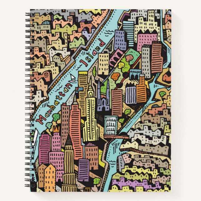 Handgezeichnete Karte von New York City Notizbuch (Vorderseite)