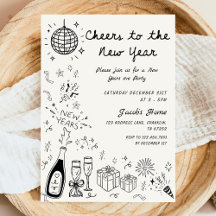 Handgezeichnete Kritzelei Silvesterparty