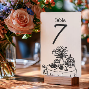 Handgezeichnete Kritzeleien/Gekritzel Hochzeit Tischnummer