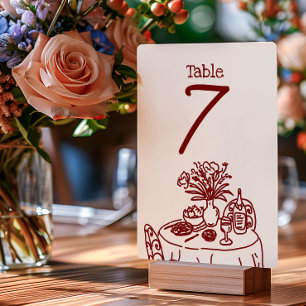 Handgezeichnete Kritzeleien/Gekritzel Hochzeit Tischnummer