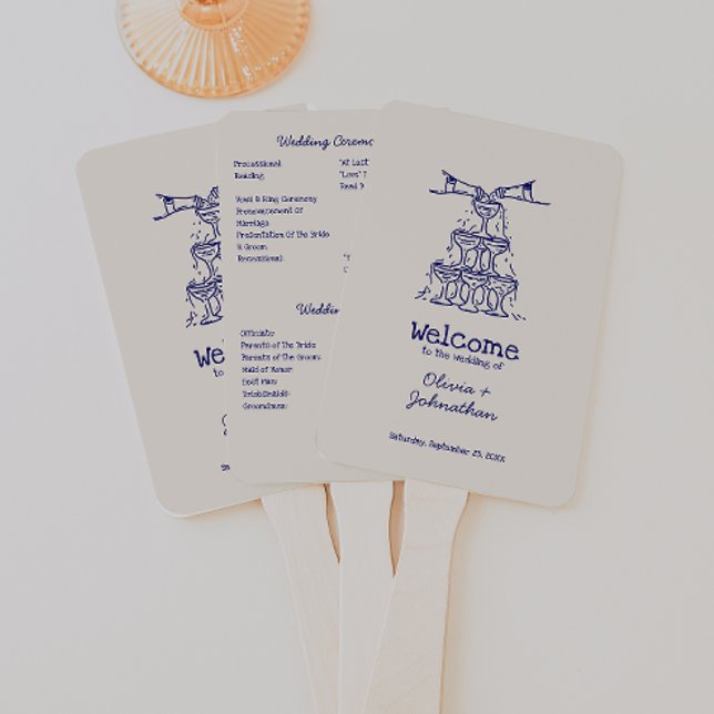 Handgezeichnete Kritzeleien Hochzeitsprogramm Hand Fächer (Von Creator hochgeladen)