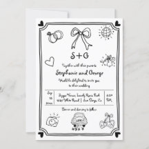 Handgezeichnete kritzelige Heirat