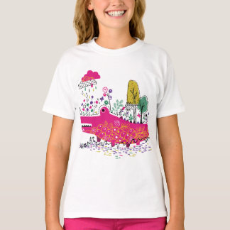 Handgezeichnete Krokodil-Wild-Art T-Shirt