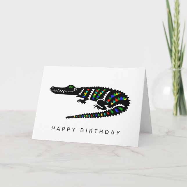 Handgezeichnete KROKODILE - Wildtiere - Natur Karte (Vorderseite)
