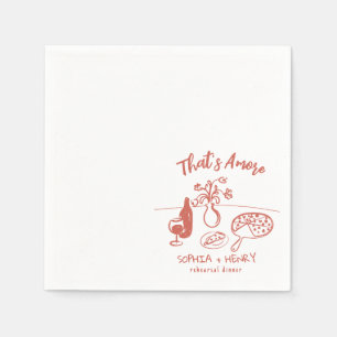 Handgezeichnete Küche Amore Pizza Probe Abendessen Serviette