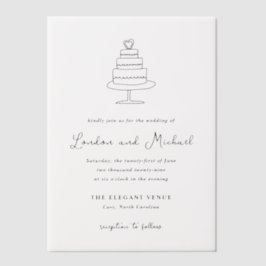 Handgezeichnete Kuchen Doodle Moderne Hochzeit