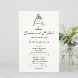 Handgezeichnete Kuchen-Doodle-Moderne Hochzeitspro