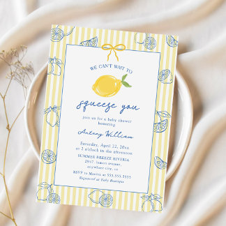Handgezeichnete Lemon Baby Shower Einladung Einlad