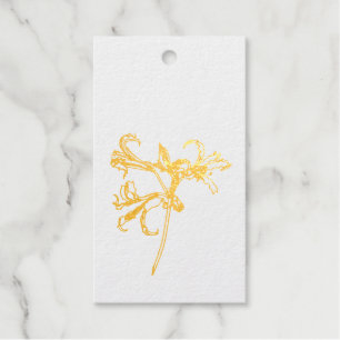 Handgezeichnete Linie blühende Lilienblüte Blume. Geschenkanhänger