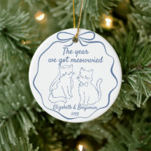 Handgezeichnete lustige Katzen 1. Weihnachten verh