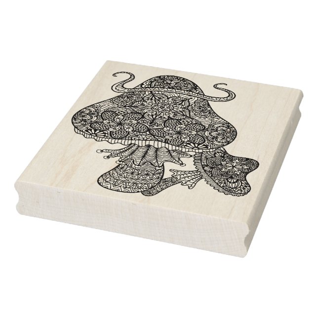 Handgezeichnete Magie Pilze Doodle Gummistempel (Stempel)