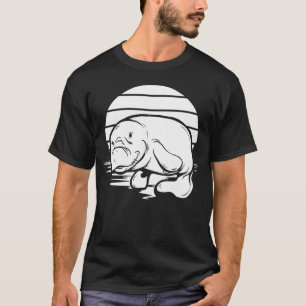 Handgezeichnete Manatee-Seekuh Meerestier Meer Kre T-Shirt