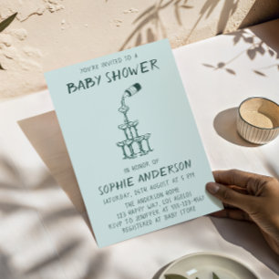 Handgezeichnete minimalistische Babyparty-Feier Einladung