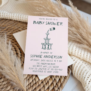 Handgezeichnete minimalistische Babyparty-Feier Einladung