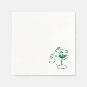 Handgezeichnete minimalistische einfache Cocktailh Serviette